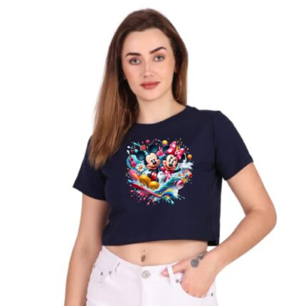 Cotton Mickey Printed Crop Top