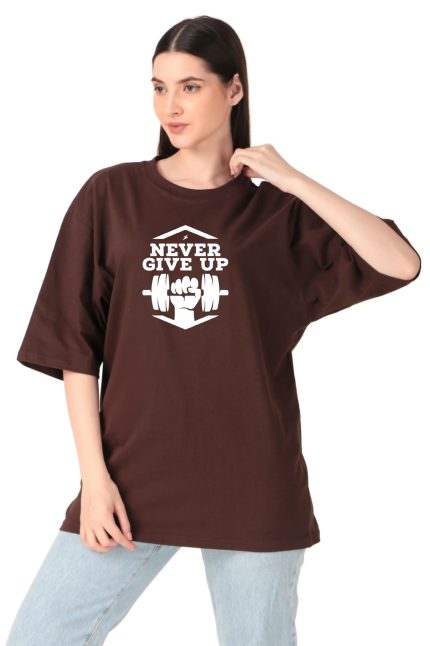 Cotton Ladies Oversized Printed T-shirt