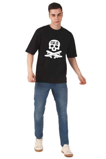 Cotton Men’s Oversized Skull Printed T-shirt