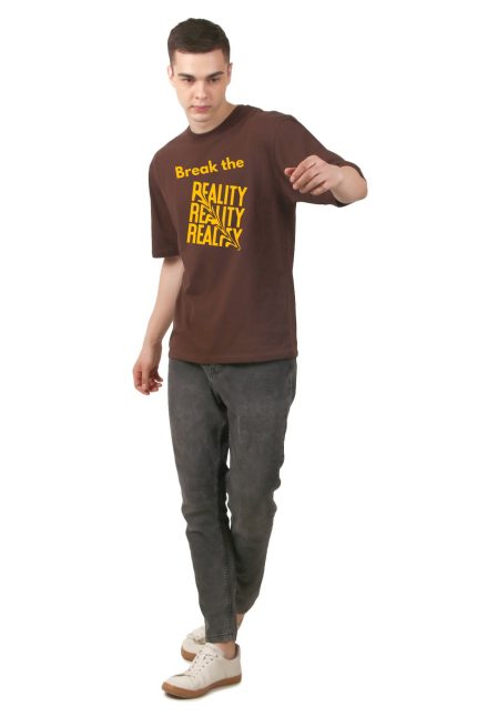 Cotton Men’s Oversized Reality Printed T-shirt