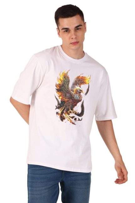 Cotton Men’s Oversized Golden Eagle Printed T-shirt