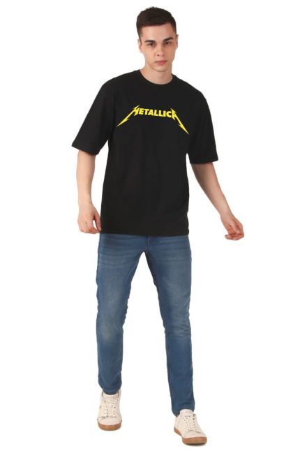 Cotton Men’s Oversized Metallica Printed T-shirt