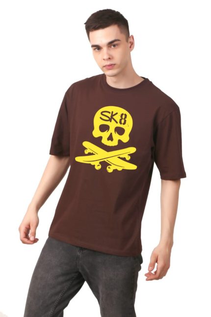 Cotton Men’s Oversized Skull Printed T-shirt