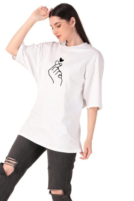 Cotton Ladies Oversized Printed T-shirt