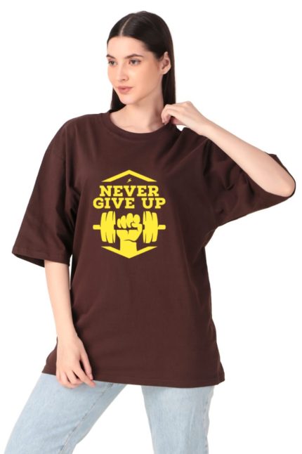 Cotton Ladies Oversized Printed T-shirt