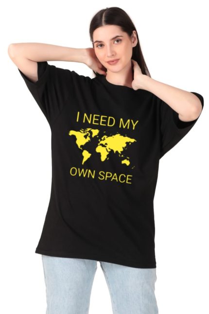 Cotton Ladies Oversized Printed T-shirt
