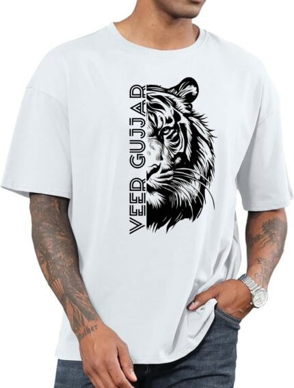 Cotton Men’s Oversized VEER GUJJAR Printed T-shirt