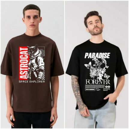 100% Cotton Combo Of 2 Printed Mens Oversized