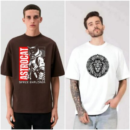 100% Cotton Combo Of 2 Printed Mens Oversized
