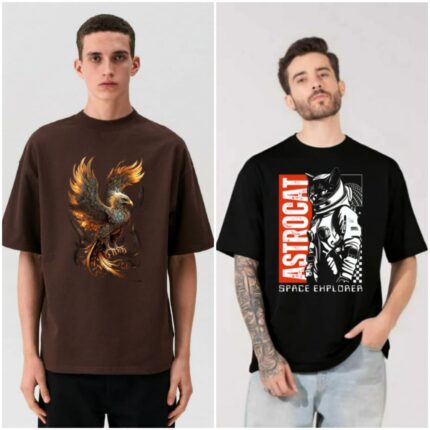 100% Cotton Combo Of 2 Printed Mens Oversized