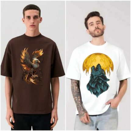100% Cotton Combo Of 2 Printed Mens Oversized