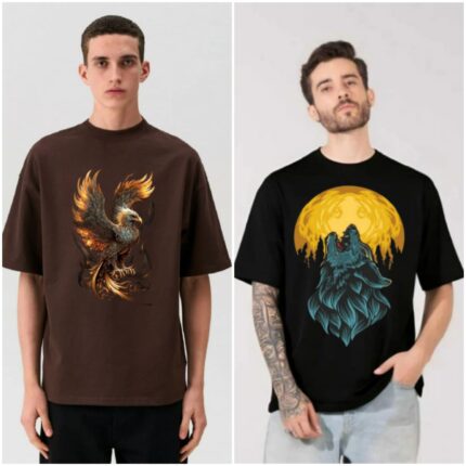 100% Cotton Combo Of 2 Printed Mens Oversized