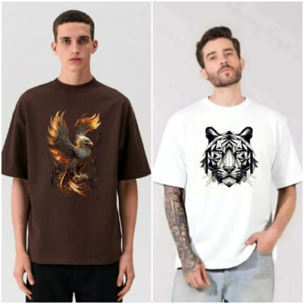 100% Cotton Combo Of 2 Printed Mens Oversized