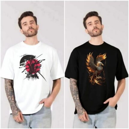 100% Cotton Combo Of 2 Printed Mens Oversized