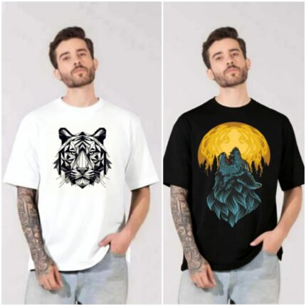 100% Cotton Combo Of 2 Printed Mens Oversized