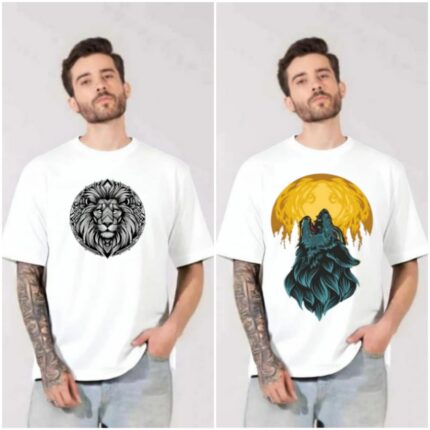 100% Cotton Combo Of 2 Printed Mens Oversized