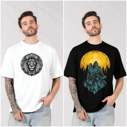 100% Cotton Combo Of 2 Printed Mens Oversized