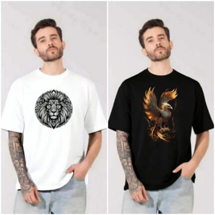 100% Cotton Combo Of 2 Printed Mens Oversized