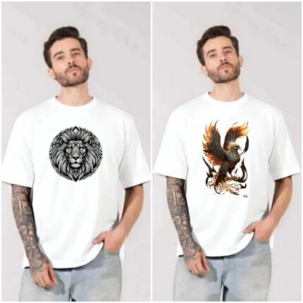 100% Cotton Combo Of 2 Printed Mens Oversized