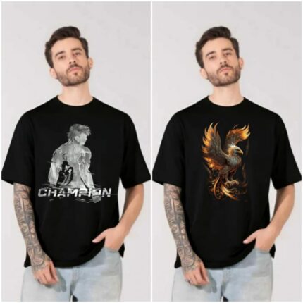 100% Cotton Combo Of 2 Printed Mens Oversized