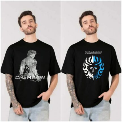 100% Cotton Combo Of 2 Printed Mens Oversized